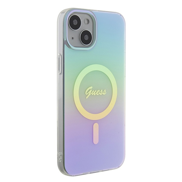 Kryt Guess GUHMP15MHITSQ Apple iPhone 15 Plus / 14 Plus hardcase IML Iridescent MagSafe turquoise