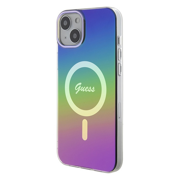 Kryt Guess GUHMP15SHITSK Apple iPhone 15 hardcase IML Iridescent MagSafe rainbow