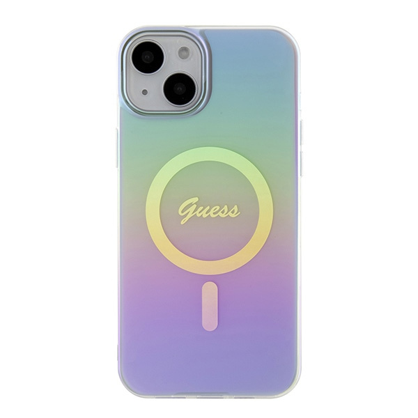 Kryt Guess GUHMP15SHITSU Apple iPhone 15 hardcase IML Iridescent MagSafe purple