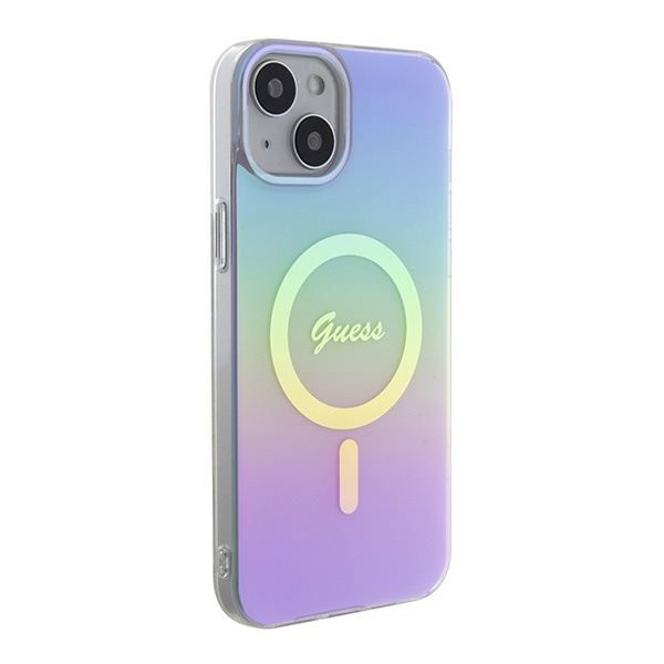 Kryt Guess GUHMP15SHITSU Apple iPhone 15 hardcase IML Iridescent MagSafe purple