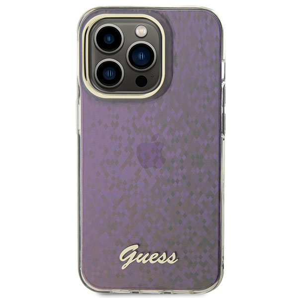 Kryt Guess GUHCP15LHDECMP Apple iPhone 15 Pro hardcase IML Faceted Mirror Disco Iridescent pink