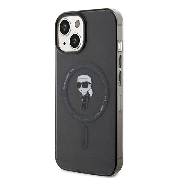 Kryt Karl Lagerfeld KLHMP15SHFCKNOK Apple iPhone 15 hardcase IML Ikonik MagSafe black