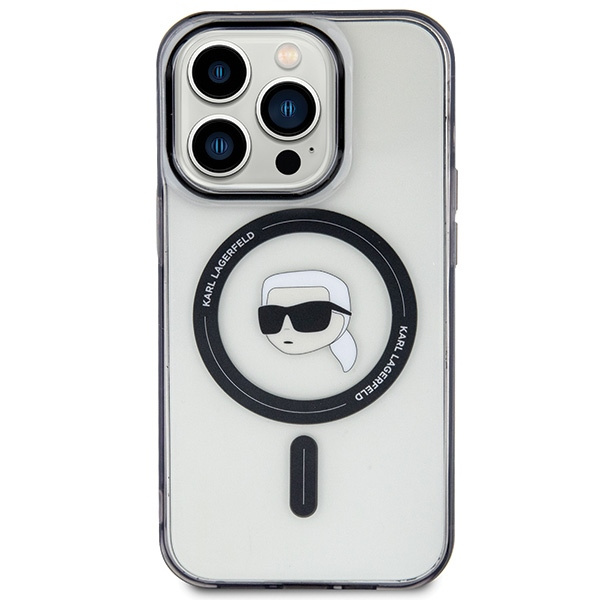 Kryt Karl Lagerfeld KLHMP15XHKHNOTK Apple iPhone 15 Pro Max hardcase IML Karl`s Head MagSafe transparent