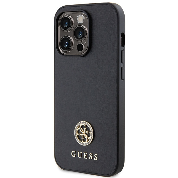 Kryt Guess GUHCP15LPS4DGPK Apple iPhone 15 Pro hardcase Strass Metal Logo black