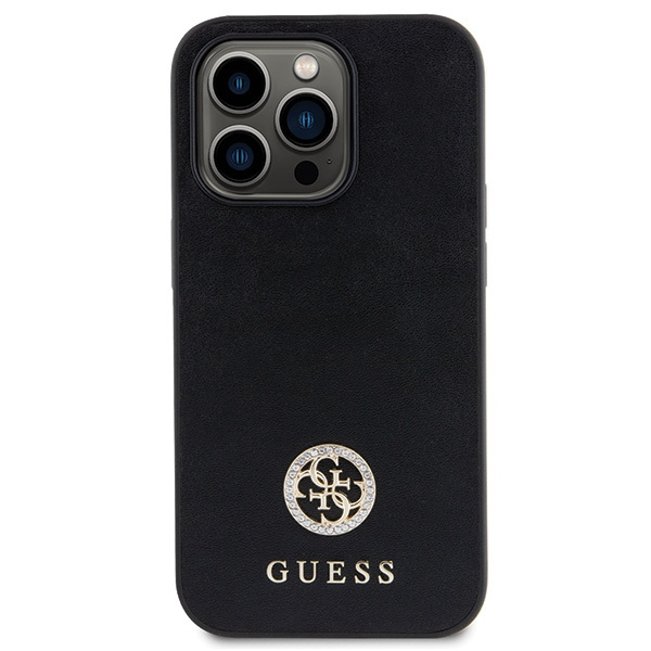 Kryt Guess GUHCP15LPS4DGPK Apple iPhone 15 Pro hardcase Strass Metal Logo black