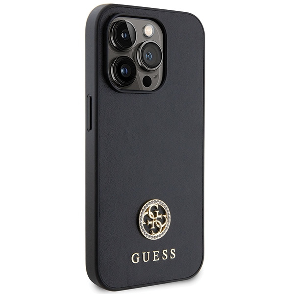 Kryt Guess GUHCP15LPS4DGPK Apple iPhone 15 Pro hardcase Strass Metal Logo black