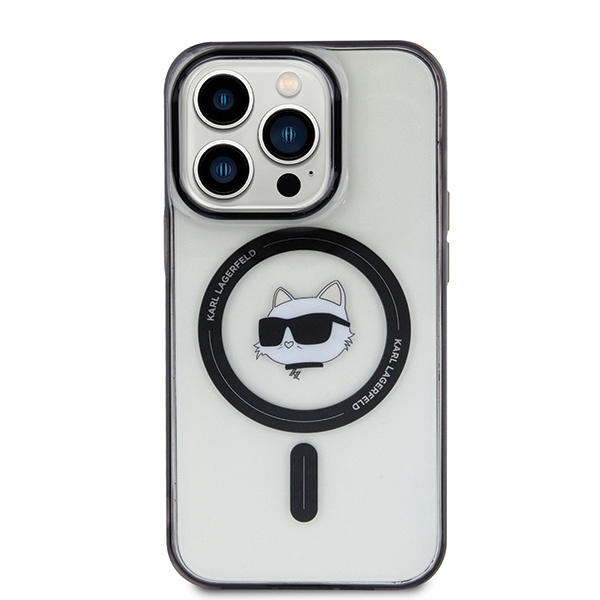 Kryt Karl Lagerfeld KLHMP15LHCHNOTK Apple iPhone 15 Pro hardcase IML Choupette`s Head MagSafe transparent
