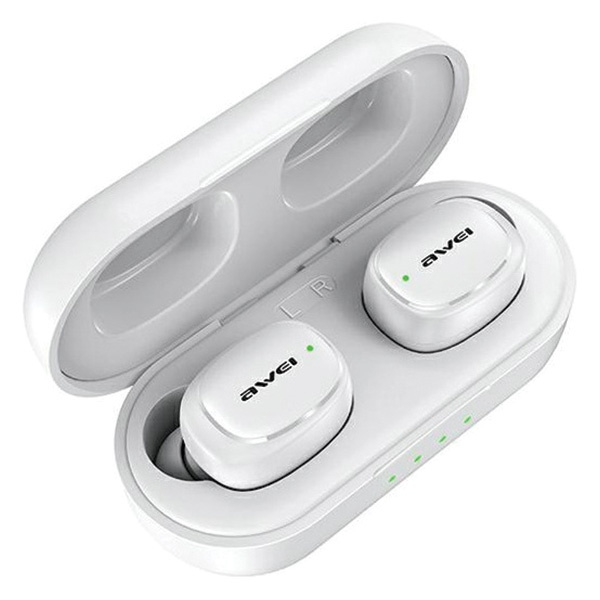 Sluchátka AWEI T13 Pro Bluetooth 5.1 TWS + docking station white