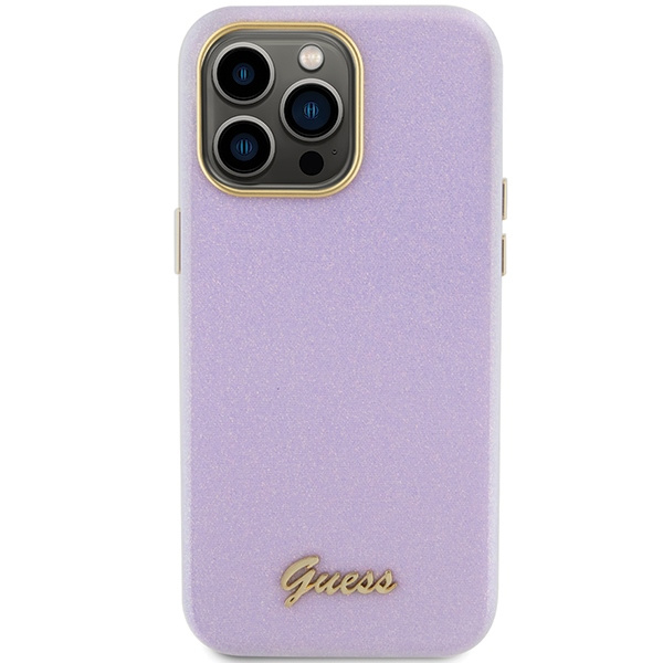 Kryt Guess GUHCP15LPGMCSL Apple iPhone 15 Pro hardcase Glitter Glossy Script lilac
