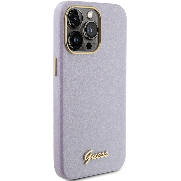 Kryt Guess GUHCP15LPGMCSL Apple iPhone 15 Pro hardcase Glitter Glossy Script lilac