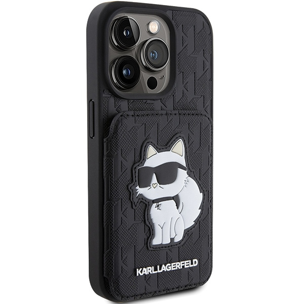 Kryt Karl Lagerfeld KLHCP15LSAKCNSCK Apple iPhone 15 Pro hardcase Saffiano Monogram Choupette black