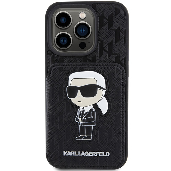 Kryt Karl Lagerfeld KLHCP15LSAKKNSCK Apple iPhone 15 Pro hardcase Saffiano Monogram Ikonik Patch black