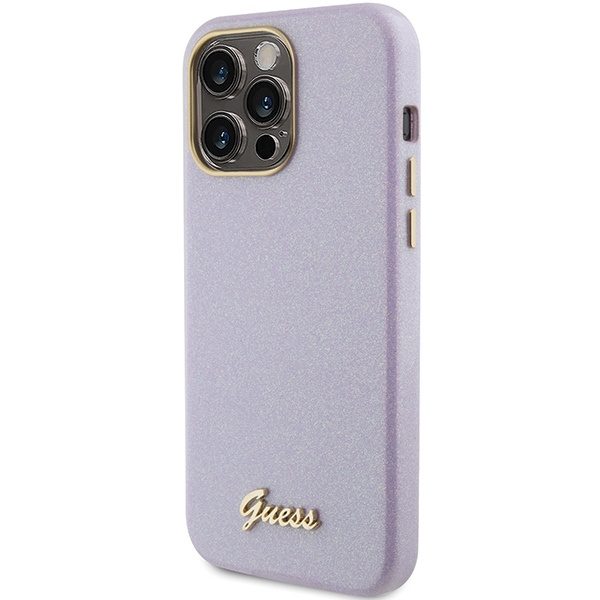 Kryt Guess GUHCP15XPGMCSL Apple iPhone 15 Pro Max hardcase Glitter Glossy Script lilac