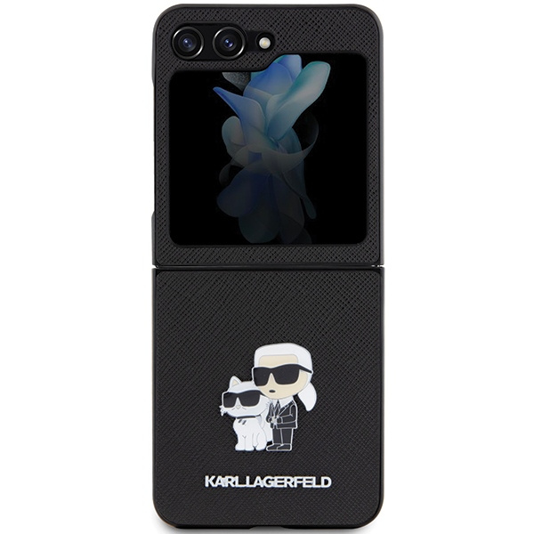 Kryt Karl Lagerfeld KLHCZF5SAKCNPK Samsung Galaxy Z Flip5 hardcase Saffiano Karl&Choupette Pin black