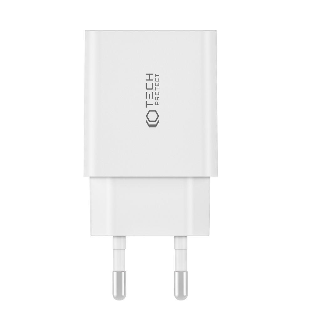 Síťová nabíječka Tech-Protect C35W, 2xUSB-C, PD, 35W  + USB-C cable white