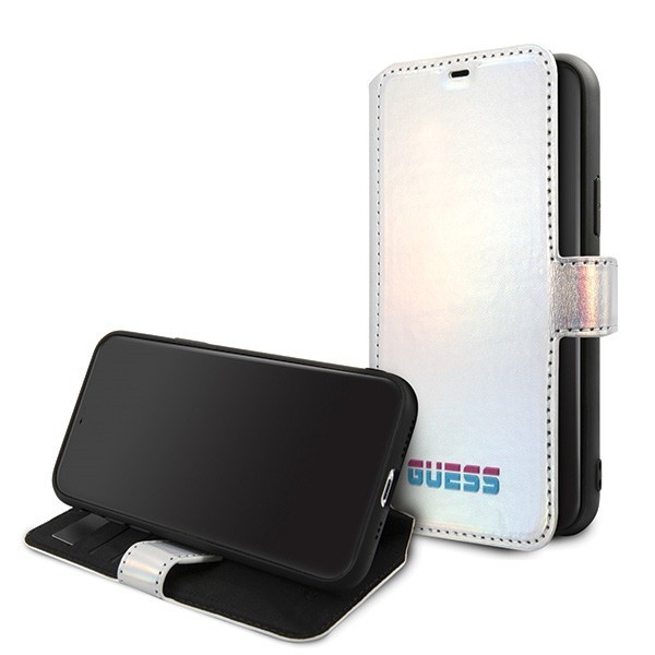 Kryt Guess GUFLBKN58BLD iPhone 11 Pro silver book Iridescent