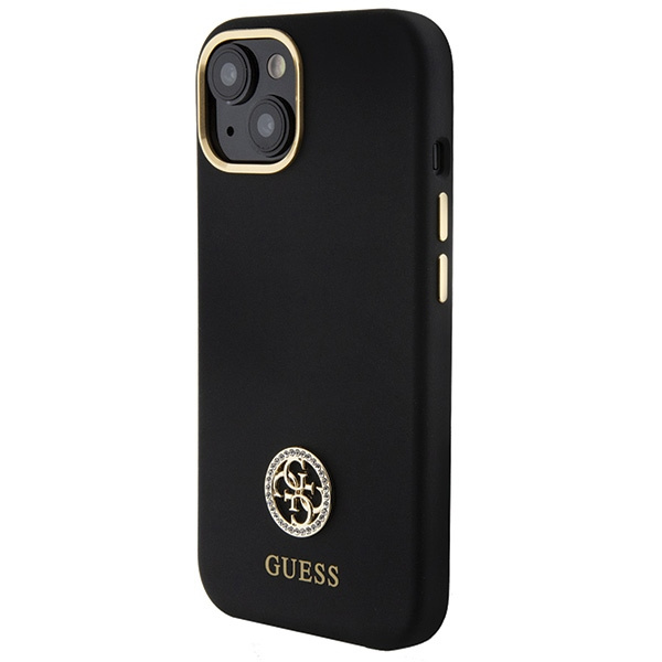Kryt Guess GUHCP15SM4DGPK Apple iPhone 15 hardcase Silicone Logo Strass 4G black