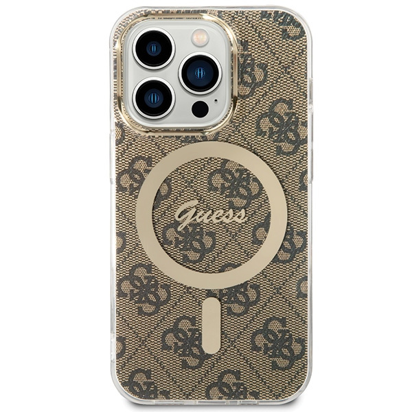 Kryt Guess GUHMP15LH4STW Apple iPhone 15 Pro hardcase IML 4G MagSafe brown