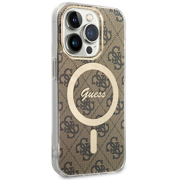 Kryt Guess GUHMP15LH4STW Apple iPhone 15 Pro hardcase IML 4G MagSafe brown