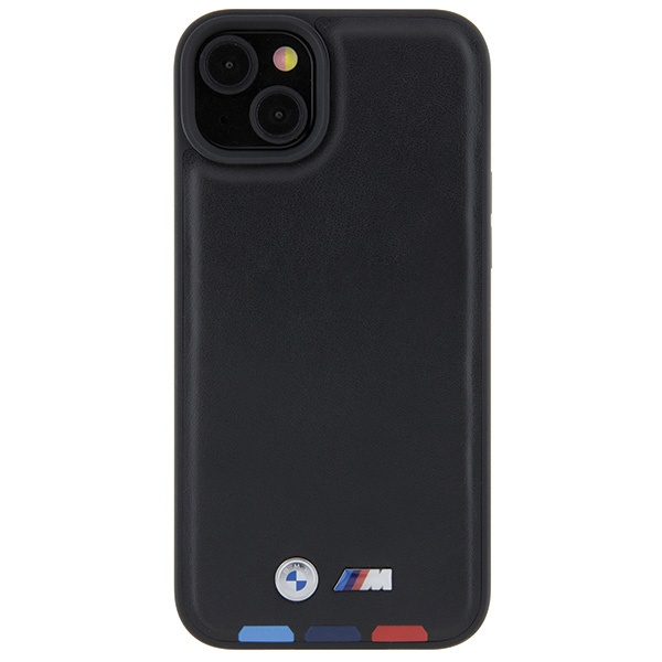Kryt BMW BMHCP15M22PTDK Apple iPhone 15 Plus / 14 Plus Leather Stamp Tricolor black