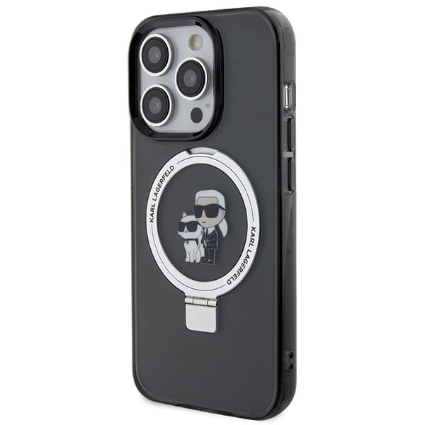 Kryt Karl Lagerfeld KLHMP15LHMRSKCK Apple iPhone 15 Pro hardcase Ring Stand Karl&Choupettte MagSafe black