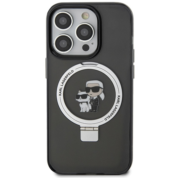 Kryt Karl Lagerfeld KLHMP15LHMRSKCK Apple iPhone 15 Pro hardcase Ring Stand Karl&Choupettte MagSafe black