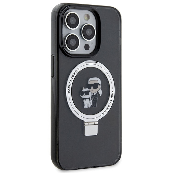 Kryt Karl Lagerfeld KLHMP15LHMRSKCK Apple iPhone 15 Pro hardcase Ring Stand Karl&Choupettte MagSafe black