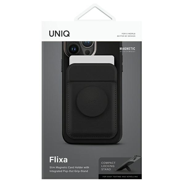 Kryt UNIQ Flixa magnetic card wallet with MagSafe jet black