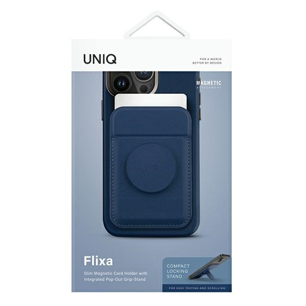 Pouzdro UNIQ Flixa magnetic card wallet with MagSafe navy blue