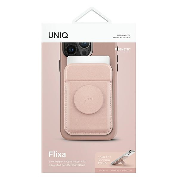 Pouzdro UNIQ Flixa magnetic card wallet with MagSafe blush pink