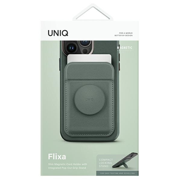 Pouzdro UNIQ Flixa magnetic card wallet with MagSafe lichen green