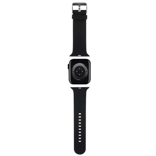 Kryt Strap Karl Lagerfeld KLAWLSLKCNK Apple Watch 4/5/6/7/SE/8/9/Ultra 44/45/49mm strap 3D Rubber Karl&Choupette Heads barva černá