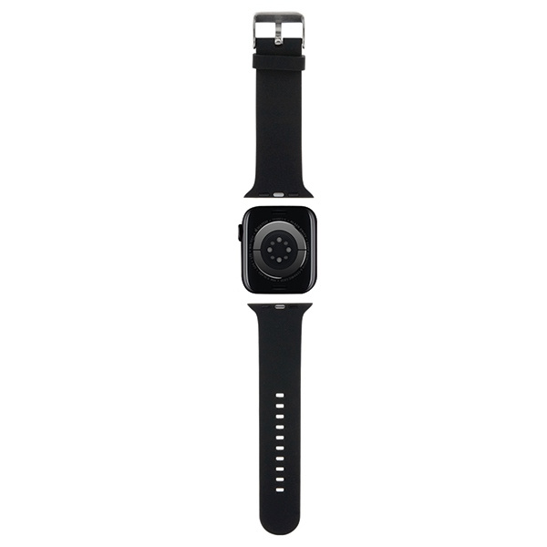 Kryt Belt Karl Lagerfeld KLAWLSLKNK Apple Watch 4/5/6/7/SE/8/9/Ultra 44/45/49mm strap 3D Rubber Karl Head black
