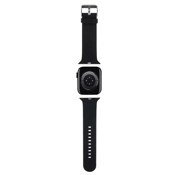Kryt Belt Karl Lagerfeld KLAWMSLCNK Apple Watch 4/5/6/7/SE/8/9/10 40/41/42mm strap 3D Rubber Choupette Heads black