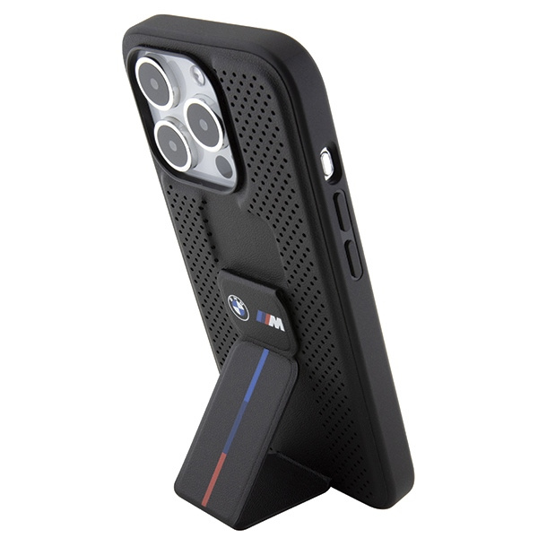 Kryt BMW BMHCP15LGSPPRK Apple iPhone 15 Pro hardcase Grip Stand Smooth & Perforated black
