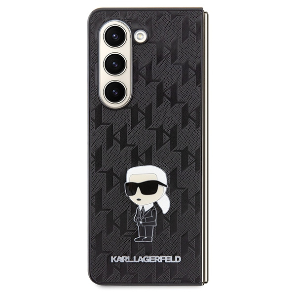 Kryt Karl Lagerfeld KLHCZFD5SAPKINPK Samsung Galaxy Z Fold5 hardcase Saffiano Monogram Ikonik Pin black