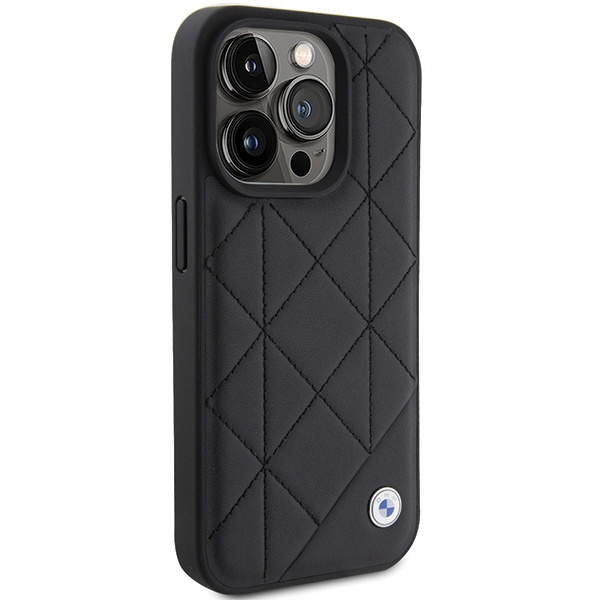 Kryt BMW BMHCP15X22RQDK Apple iPhone 15 Pro Max Leather Quilted black