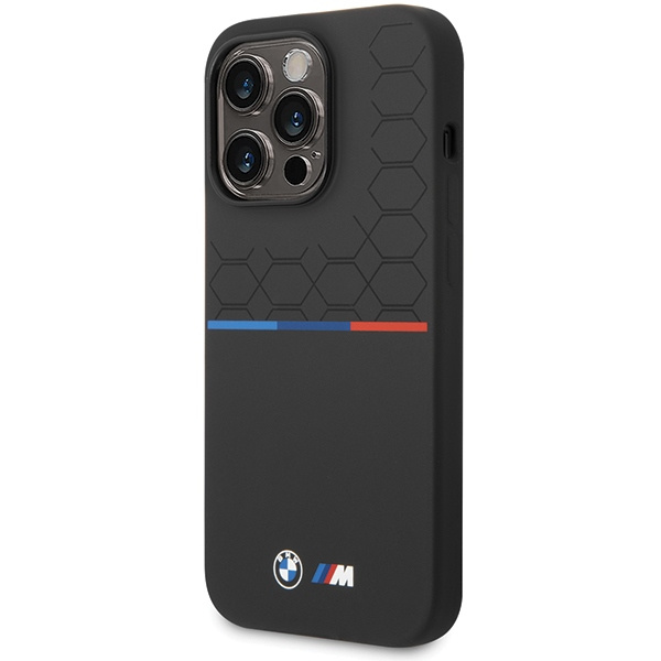 Kryt BMW BMHCP15X22SMPK Apple iPhone 15 Pro Max Silicone Pattern black