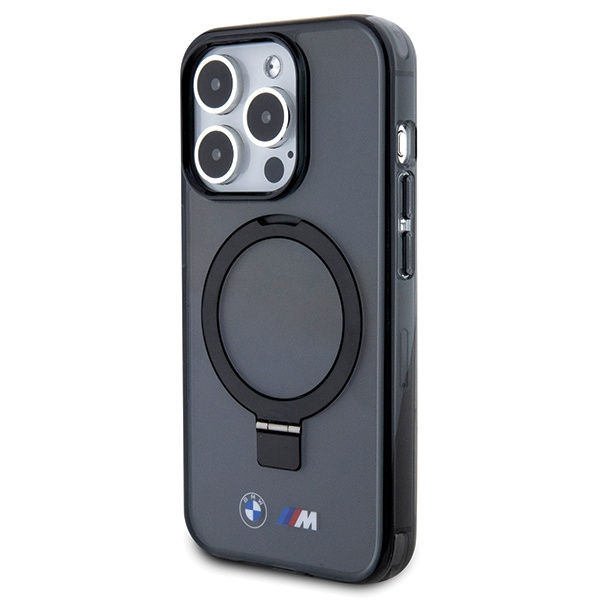 Kryt BMW BMHMP15LURSK Apple iPhone 15 Pro hardcase Ring Stand M Collection MagSafe black
