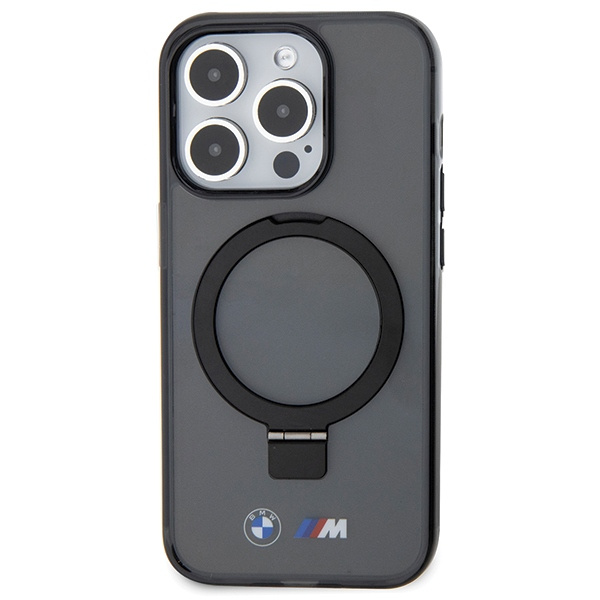 Kryt BMW BMHMP15LURSK Apple iPhone 15 Pro hardcase Ring Stand M Collection MagSafe black