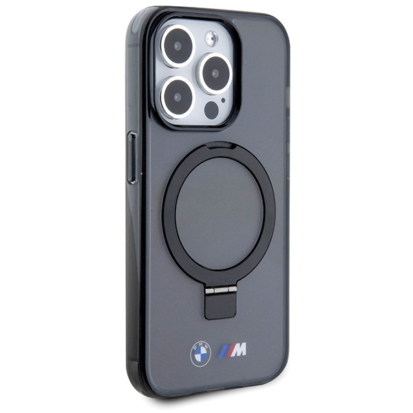 Kryt BMW BMHMP15LURSK Apple iPhone 15 Pro hardcase Ring Stand M Collection MagSafe black