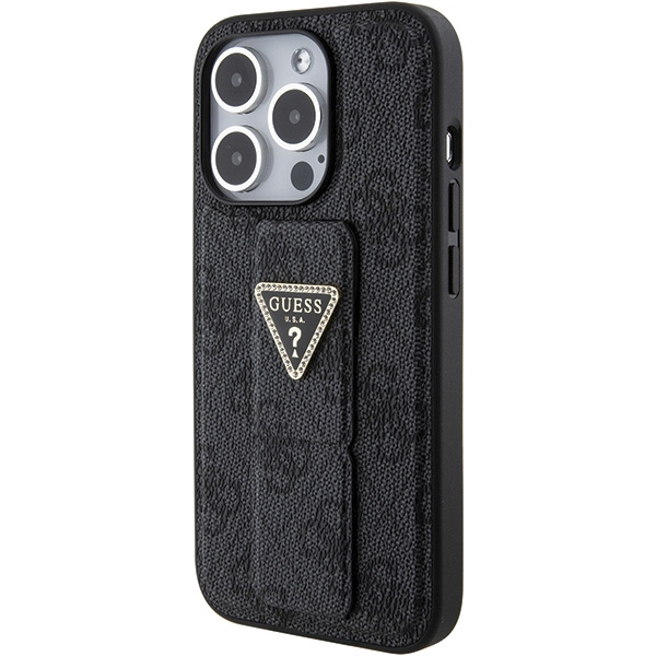 Kryt Guess GUHCP15LPGS4TDK iPhone 15 Pro barva černá hardcase Grip Stand 4G Triangle Strass