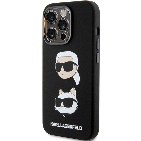 Kryt Karl Lagerfeld KLHCP15LSDHKCNK iPhone 15 Pro barva černá Silicone Karl&Choupette Head
