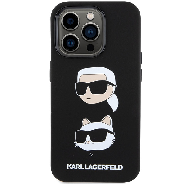Kryt Karl Lagerfeld KLHCP15LSDHKCNK iPhone 15 Pro barva černá Silicone Karl&Choupette Head
