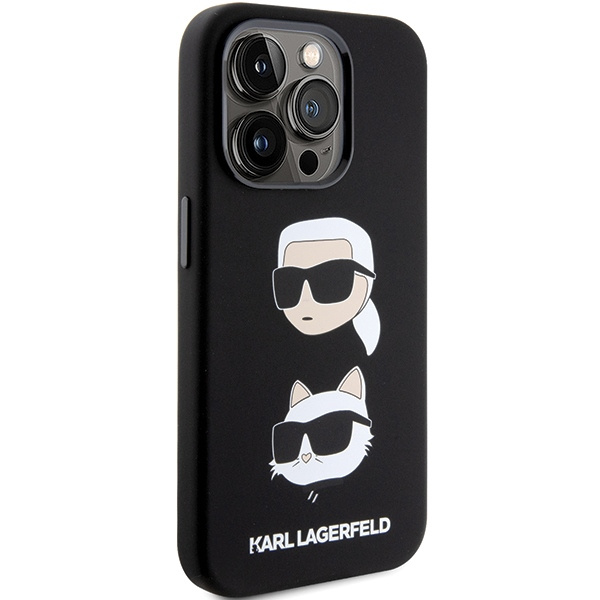 Kryt Karl Lagerfeld KLHCP15LSDHKCNK iPhone 15 Pro barva černá Silicone Karl&Choupette Head