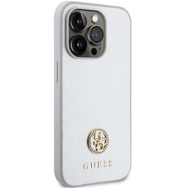 Kryt Guess GUHCP15LPS4DGPS iPhone 15 Pro barva stříbrná hardcase Strass Metal Logo