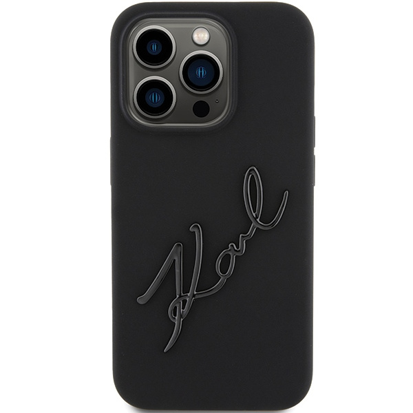 Kryt Karl Lagerfeld KLHCP15LSKSBMCK iPhone 15 Pro barva černá hardcase Silicone Karl Script