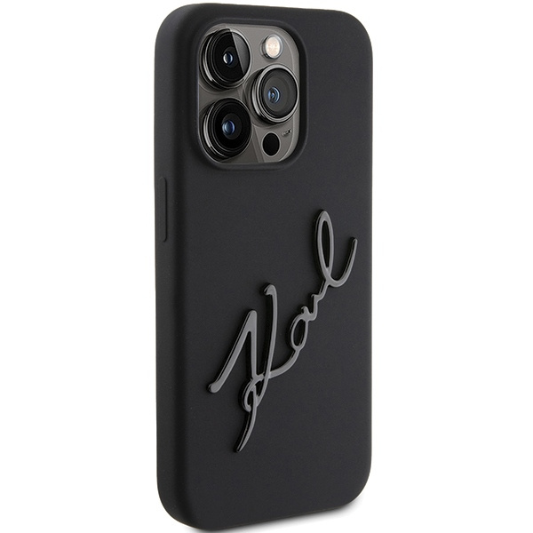Kryt Karl Lagerfeld KLHCP15LSKSBMCK iPhone 15 Pro barva černá hardcase Silicone Karl Script