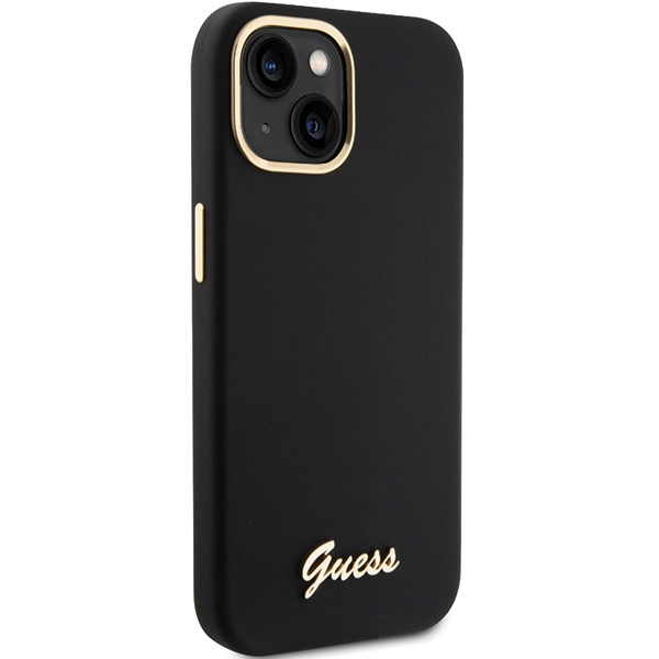 Kryt Guess GUHCP15SSMBSLK iPhone 15 barva černá hardcase Silicone Script Metal Logo & Frame