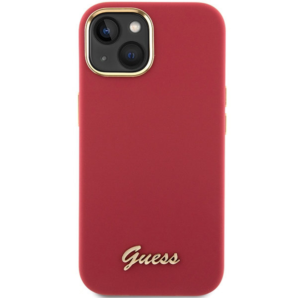 Kryt Guess GUHCP15SSMBSLM iPhone 15 magenta hardcase Silicone Script Metal Logo & Frame